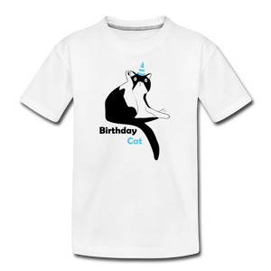 Bild in Slideshow öffnen, Geburtstag Katze - Kinder Bio T-Shirt - Weiß
